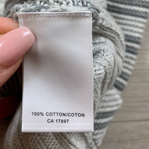 Banana Republic Grey Striped Long Thick Knit Cardigan - Picture 5 of 10